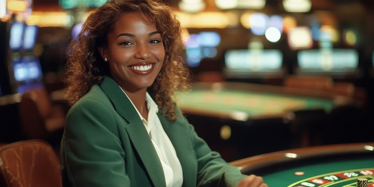 Pretty Gaming blackjack table with multi-camera view and dealer chat on slot jkt mobile app